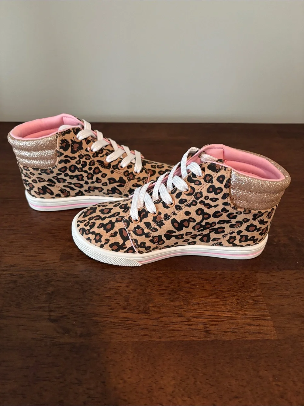 Carter's Leopard Print High-Top Sneakers with Pink Lining